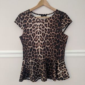 NEW W/ TAGS: ASOS curve peplum top in leopard